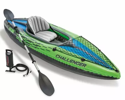 Intex Challenger Sports K1 Kayak Inflatable 1 Person Raft Lake Paddle Boat • $134.97