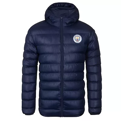Manchester City Mens Jacket Hooded Winter Quilted OFFICIAL Football Gift • £49.99
