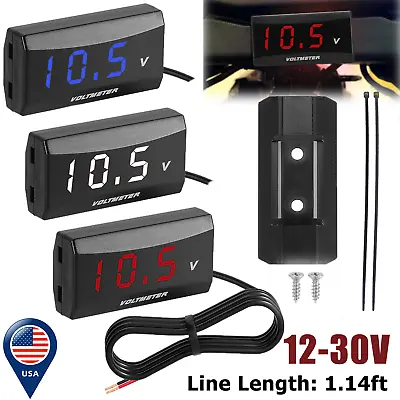 LED Digital Display Voltmeter DC 12V-30V Voltage Tester Meter Car Motorcycle  • $7.19