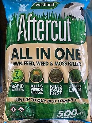 Westland Aftercut 500sqm 16kg All In One Lawn Feed Weed Moss Killer ON SALE • £33.99
