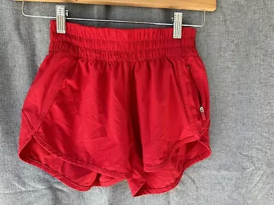 Lululemon Tracker Short V Womens 4 Red XS 4  Run Stretch Gym Lined Flamenco • $30