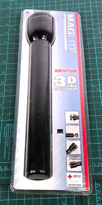 MAGLITE 3 D Cell Flashlight Black Krypton Mag Lite Maglight Mag-lite New Sealed • $29.98