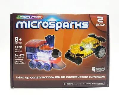 New Laser Pegs Light-Up MicroSparks Vehicle Street Racer/Train 2 Pack 52003 • $29.10