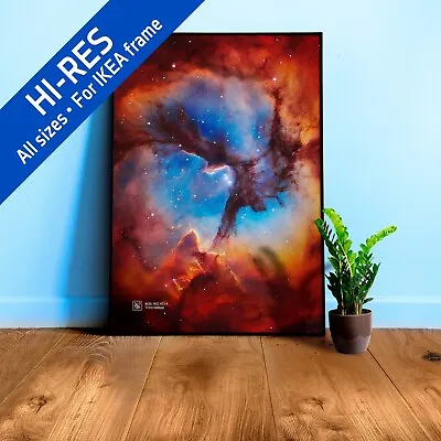 Trifid Nebula M20 NGC 6514 NASA Hubble Space Telescope — Hi-Res Space Poster • $19