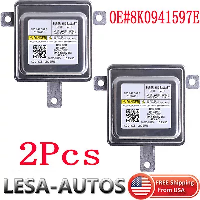 2Pcs Xenon Ballast HID Headlight Control Unit Module For Audi & VW 8K0.941.597E • $48.98