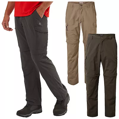 Craghoppers Mens NosiLife Convertible II Trousers Walking Hiking Travel Shorts • £39.95