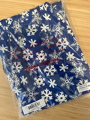 New! HANNA ANDERSSON Adult Flannel Pajama Pants—S—100% Cotton—Snowflakes + BLUE • $29.74