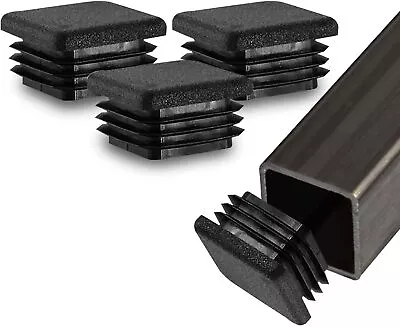 Prescott Plastics 1  Inch Square Plastic Hole Plugs Inserts Black End Caps 10Pk • $11.99