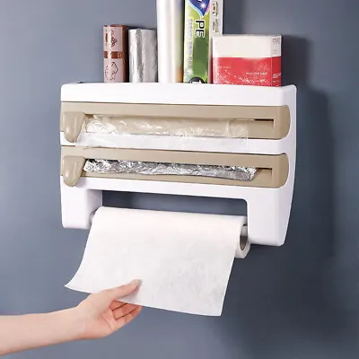 £13.94 • Buy Wall Mounted Kitchen Roll Dispenser Paper Roll Holder Film Foil Paper Organizer 