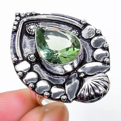 $7.15 • Buy Tsavorite Gemstone Handmade 925 Sterling Silver Jewelry Ring Size 9 Christmas 
