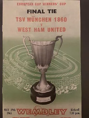 West Ham United V TSV Munchen 1860(ECWC Final 1965) 19/5/65 Reprint • £3.97