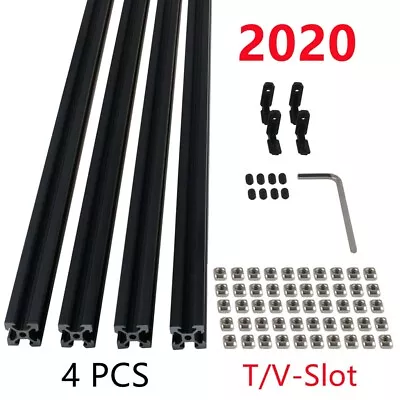 4PCS Black 2020 V-Slot Aluminum Extrusion For CNC 3D Printer 300-1000mm • $27