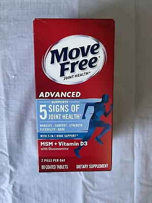 New Move Free Advanced Plus MSM And Vitamin D3 80 Tablets Joint Health Exp 1/26 • $19.99