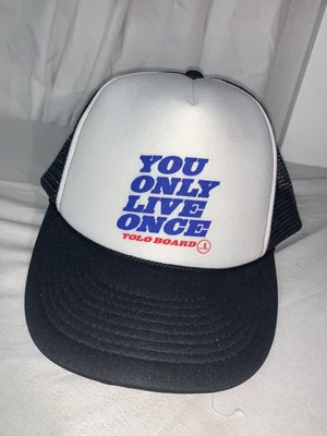 $22.50 • Buy Cobra Adjustable Meshback Snapback Trucker Cap White Black You Only Live Once