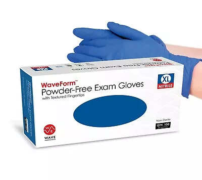 WAVE Blue Nitrile Disposable Exam/Medical Gloves 4 Mil Latex & Powder Free • $12.30