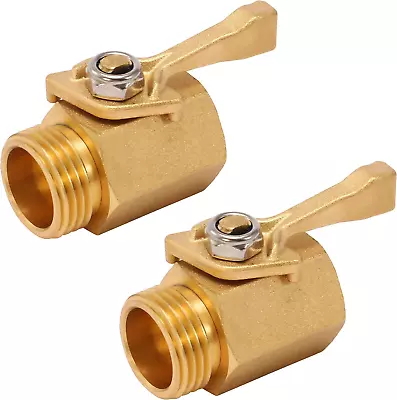 Heavy Duty Brass Garden Hose Shut Off Valve 3/4 Inch 2-Pack With 2 Hose Washer • $27.16