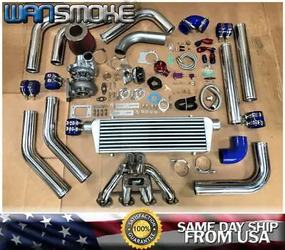 79-93 Mustang 2.3L Thunderbird Ranger T3T4 .63 Turbo Kit Manifold Intercooler BL • $778.50