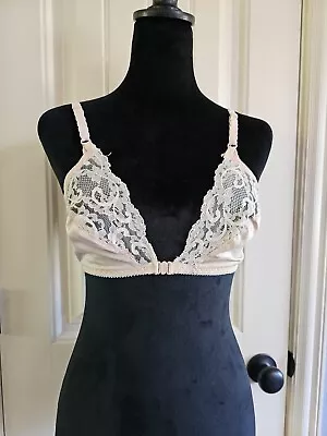 Vintage 80s Sweet Nothings Maidenform Nylon Wire Free Front Close Bra Size 36  • $14.49