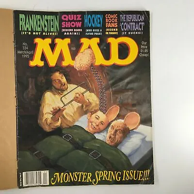 Mad Magazine March 1995 No. 334 Frankenstein Monster Spring VG Very Good 4.0 • $9.95