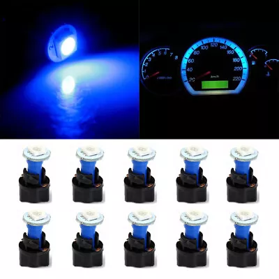 10x T5 1SMD Blue LED Car Instrument Panel Light Dash Lamp Bulbs + Twist Socket • $7.88