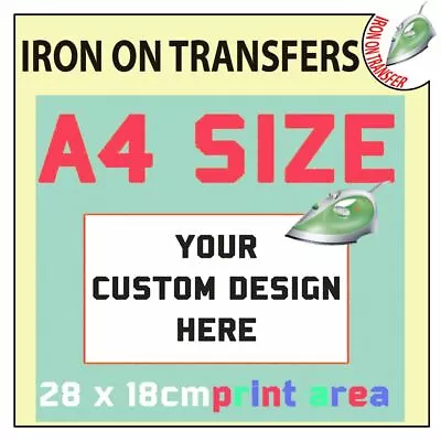 Custom Text Iron On T Shirt Personalised Prints Transfer Your Image Photo Logo • £2.96