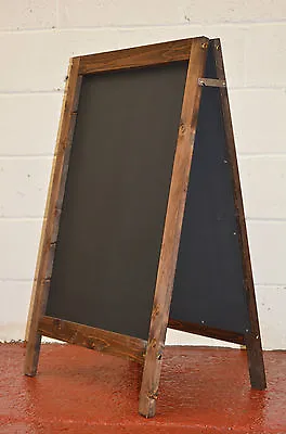 LARGE STAINED A-BOARD WITH WOODEN FRAME & CHALKBOARD FOR LIQUID CHALK PENS Event • £35.99