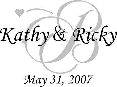 Personalized Wedding Vinyl Decal Sticker Names Date Initial • $12