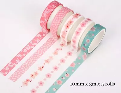 Japan Washi Tape  - Sakura Blossom 5 Rolls Set 10mmx3mx5rolls MT427 • $4.80