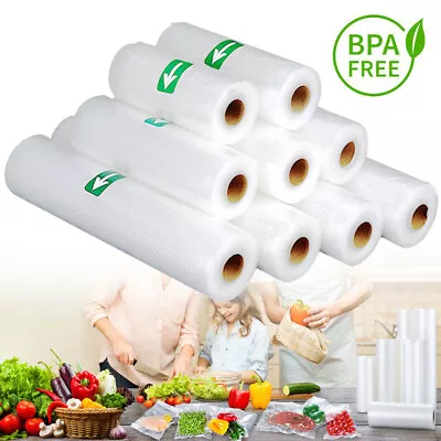 $7.96 • Buy Vacuum Sealer Bags 4 Mil Embossed Food Saver Storage Universal BPA Free 4 Sizes