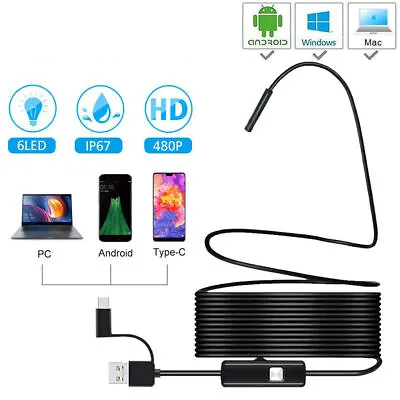 For USB TypeC Android PC HD Endoscope Camera Borescope Inspection Camera • $9.99