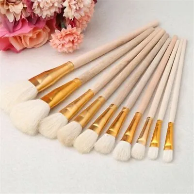 Artist Wooden Brush Set Oil Painting Paint Brushes Watercolor Painting Acrylic • £5.21