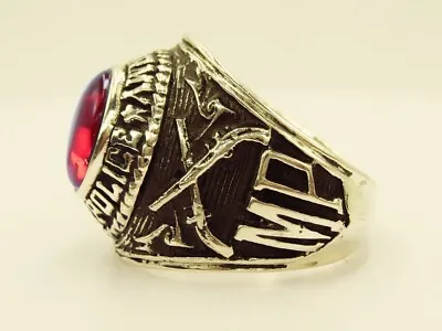 Silver 925 W 10K PLATED  MILITARY POLICE RING  MP RING  USMP  US Size 13.5 • $76.30