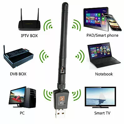 AC600 Mbps Dual Band 2.4/5Ghz Wireless Internet USB WiFi Network Antenna Adapter • $5.97