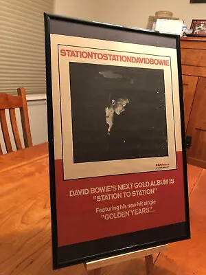 Big 11x17 Framed David Bowie  Station To Station  1976 Lp Album Cd Promo Ad • £48.21
