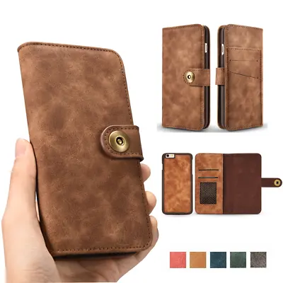 $15.89 • Buy IPhone 8 / 7 Plus Magnetic Detachable 2 In 1 Flip Folio Wallet PU Leather Case