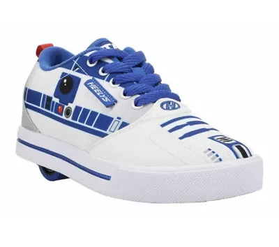 Heelys Star Wars Blue & White Trainers Wheels R2D2 UK 2 EU34 Roller Shoes Skates • £49.95
