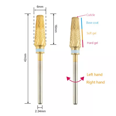 Professional Nail Drill Bit 5 In 1 Carbide Bur Mix Cut Gel Cuticle Tool Manicure • $9.99