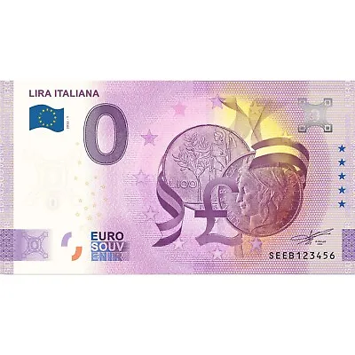 £3.18 • Buy 0 € Zero Euro Souvenir Italy 2022 Banknote - Italian Lira