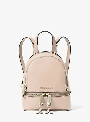 Michael Kors Soft Pink Mini Leather Rhea Zip Convertible Backpack/Sling/X-body • $424.79