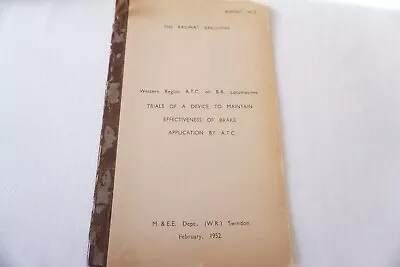 1952 ATC British Rail Locomotive Testing Railway Report Book Brake Application • £24.99