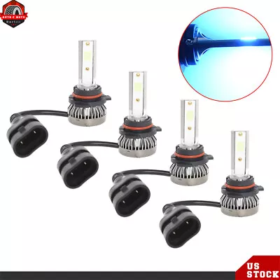 Combo COB High Low Beam Bulbs Ice Blue LED Headlight Bulbs 9005 9006 8000K 4Pcs • $10.60