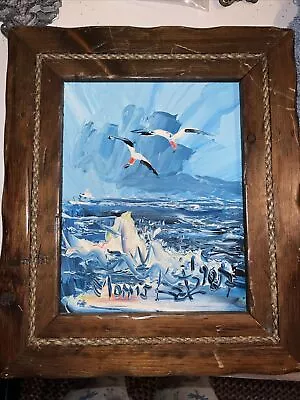 Vintage Morris Katz 1987 Seagull Painting  • $1500