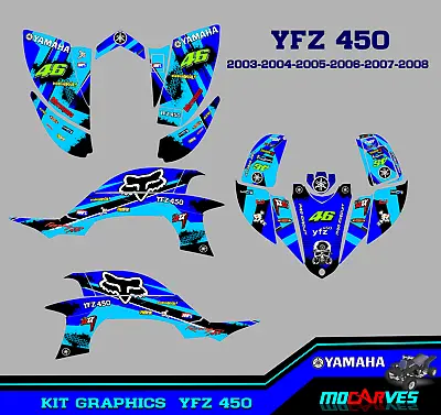 Yamaha YFZ 450 Graphics Kit 2003 2004 2005 2006 2007 2008 Stickers Decals Kit • $147