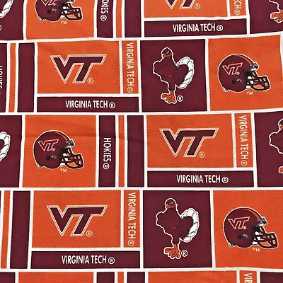 Virginia Tech VT Hokies Cotton Fabric Geometric Print Appx 2.5 Yds X 42  • $39.95