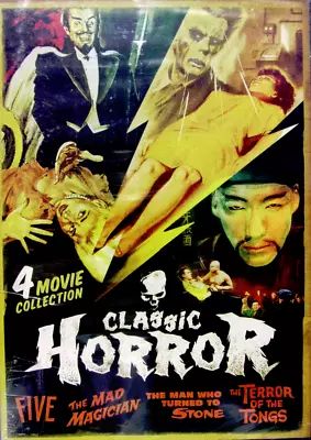 Classic Horror~Five~Mad Magician~Man Who Turned To Stone~Terror Of Tongs~DVD~NEW • $13.95