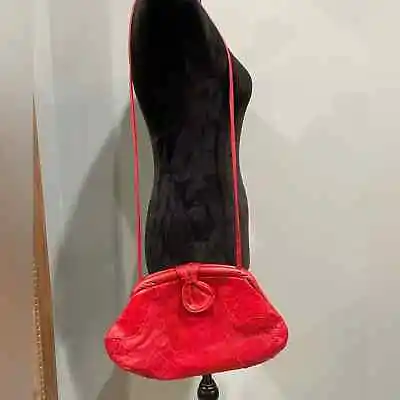 Vintage Retro Park Avenue Red Leather Clutch/Handbag • $30