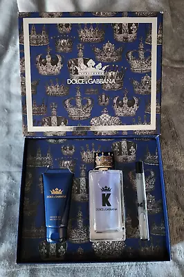 Dolce Gabbana K D&g King Perfume Set 100ml Edt + 10ml Travel Spray + Shower Gel • £89.99