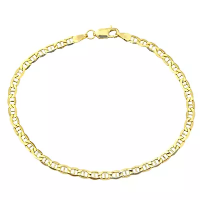 9CT YELLOW GOLD 7.5 Inch ANCHOR CURB LADIES BRACELET - 3MM - UK HALLMARKED • £95