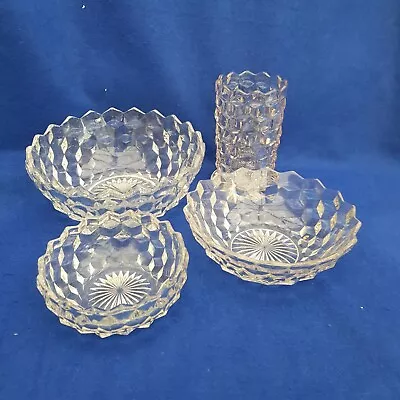 £12.99 • Buy 3 Assorted  Collectable Fostoria  American Cube Glass Items