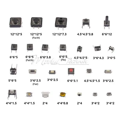 125pcs 25 Kind/lot Assorted Micro Push Button Tact Switch Reset Mini Leaf Switch • $4.56